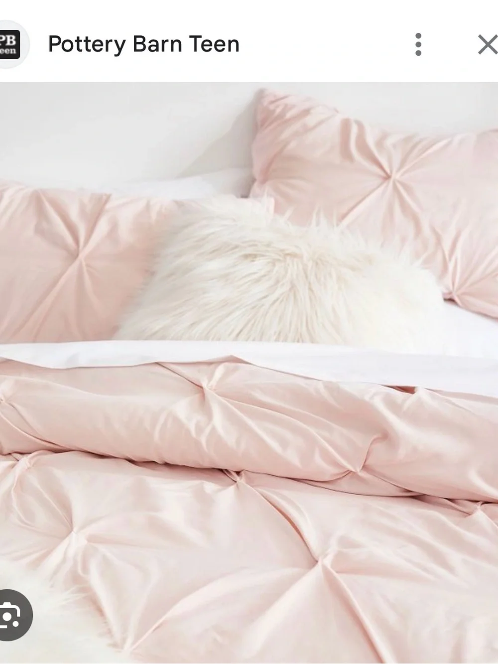 Pottery Barn Teen Blush Pintuck Comforter and Shams